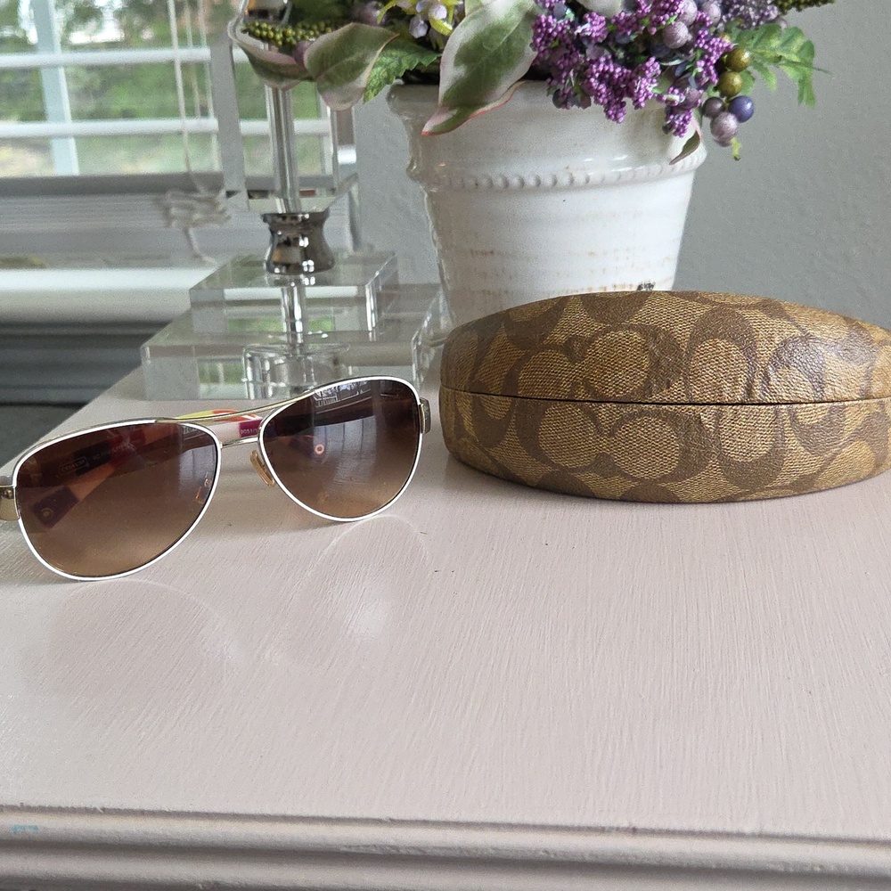 COACH Legacy Stripe Aviator Kristina Sunglaases - Picture 15 of 15